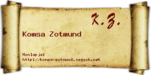 Komsa Zotmund névjegykártya